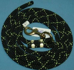 Nylon Lead Rope - 2 Color -Equestrian Supply Store 114408 010 nylon lead rope black lime 82211 75821.1537223146