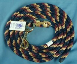 Nylon Lead Rope - Multi-Color -Equestrian Supply Store 114408 033 nylon lead rope burgundy navy tan 87553 37192.1527294821