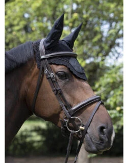 LeMieux Acoustic Pro Fly Hood -Equestrian Supply Store acoustic pro fly bonnet black lifestyle 5362 lemieux 30717.1670557036