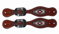 Professional's Choice Beaded Spur Straps -Equestrian Supply Store beaded spur strap white red 3P9402 prof choice 25988.1581021688