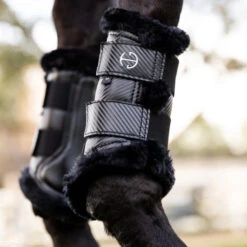 Halter Ego Brushing Boots -Equestrian Supply Store brushing boots blk blk lifestyle CARBON TECH BRUSHING halter ego 83704.1682645222