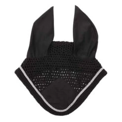 Kavalkade Crystal Fly Bonnet -Equestrian Supply Store crystal fly bonnet black front 36103 BLACK kavalkade 17071.1621107588