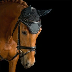 Kavalkade Crystal Fly Bonnet -Equestrian Supply Store crystal fly bonnet black lifestyle 36103 BLACK kavalkade 32620.1621107269