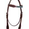 BLR Dots & Turquoise Rawhide Brow Headstall -Equestrian Supply Store dots turquoise rh brown hs latigo 2200 LAT buffalo leather 25078.1647370594