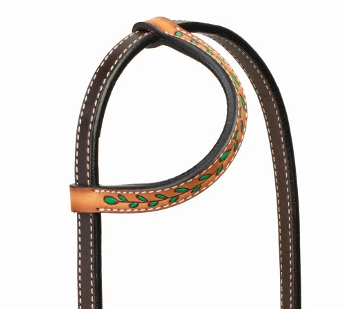 Turquoise Cross Floral Vine One Ear Headstall 3 Turquoise Cross Floral Vine One Ear Headstall