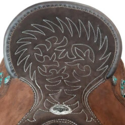 Alamo Saddlery Geo Aztec Barrel Saddle -Equestrian Supply Store geo barrel brown seat GEO AZTEC alamo 90026.1650487054
