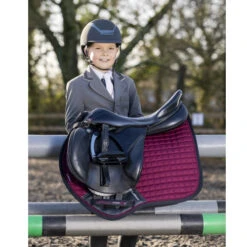 LeMieux Junior Pro Jump Square Pad -Equestrian Supply Store junior pro jump burgundy lifestyle 5832 lemieux 76525.1636587414