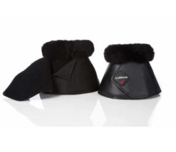 LeMieux Lambswool Overreach Boots -Equestrian Supply Store lambswool bell boot black closure 7664 lemieux 50223.1638397559