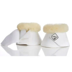 LeMieux Lambswool Overreach Boots -Equestrian Supply Store lambswool bell boot white closure 9736 lemieux 43487.1638397556
