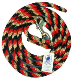 Nylon Lead Rope - Multi-Color -Equestrian Supply Store lead rope red black tan 05554.1597953951