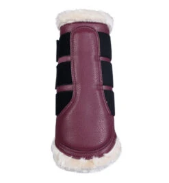 HKM Comfort Premium Fur Protection Boots -Equestrian Supply Store protection boots wine red 13024 3100 HKM 14076.1672705358