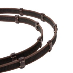 Signature By Antarès Web Reins With Stops -Equestrian Supply Store signature web reins stops brown grip SIGOB REN3 45029.1674090554