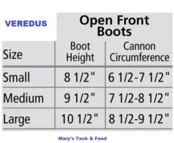 Veredus Olympus Vento Open Front Boots 8 Veredus Olympus Vento Open Front Boots -Equestrian Supply Store size chart front boot chart veredus 25881.1680739454