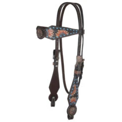 Circle Y Sunflower Buckstitch Brow Headstall -Equestrian Supply Store sunflower buckstitch hs walnut hero X0128 3001 circle y 68945.1665530999