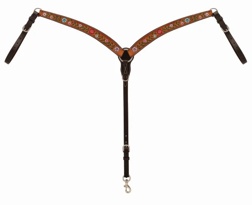 Turquoise Cross Floral Vine Contoured Breast Collar 4 Turquoise Cross Floral Vine Contoured Breast Collar - Image 2