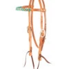 Martin Saddlery Laced Harness Brow Headstall -Equestrian Supply Store turquoise laced brow headstall HB22SL.116 martin 26671.1666651095