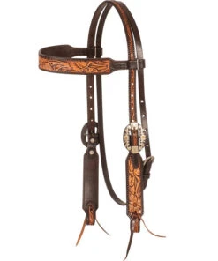 Cashel Two-Tone Floral Brow Headstall